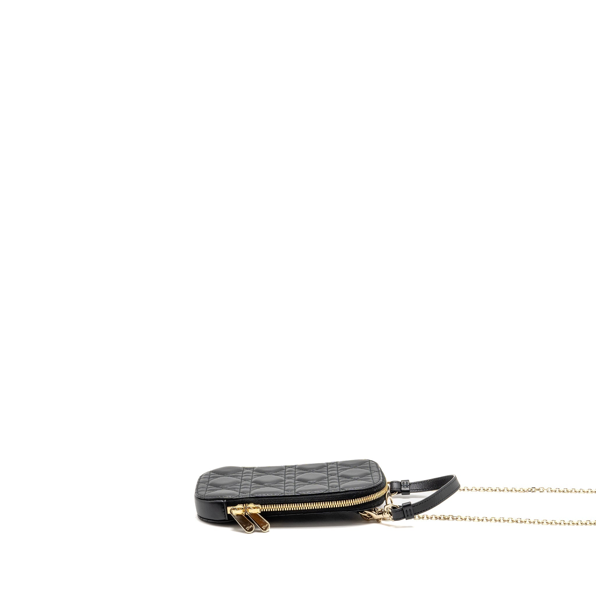 DIOR LADY DIOR CALL’IN DIOR PHONE HOLDER LAMBSKIN BLACK LGHW