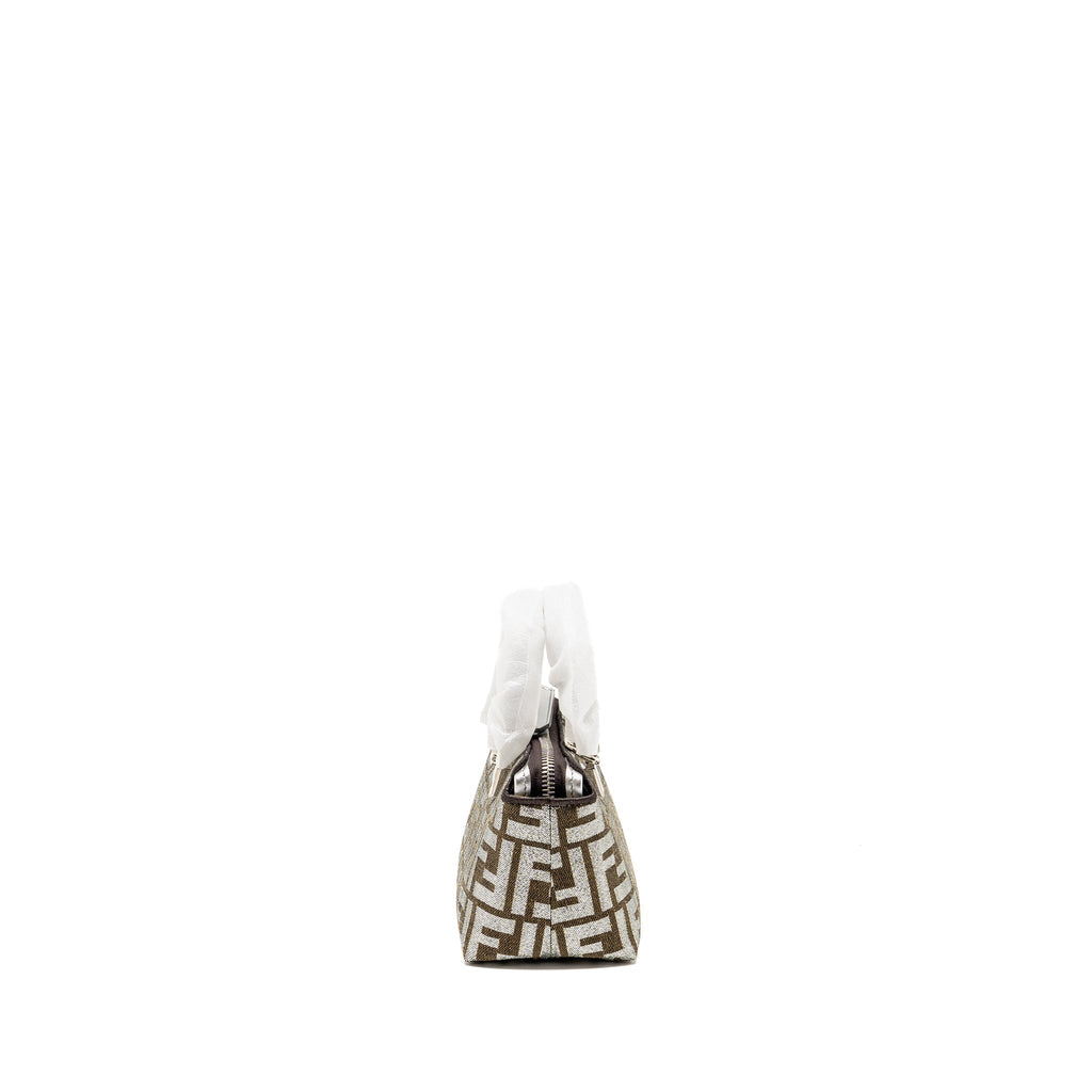 FENDI MINI BY THE WAY WITH HANDLE JACQUARD FF CANVAS/CALFSKIN SILVER/BROWN SHW