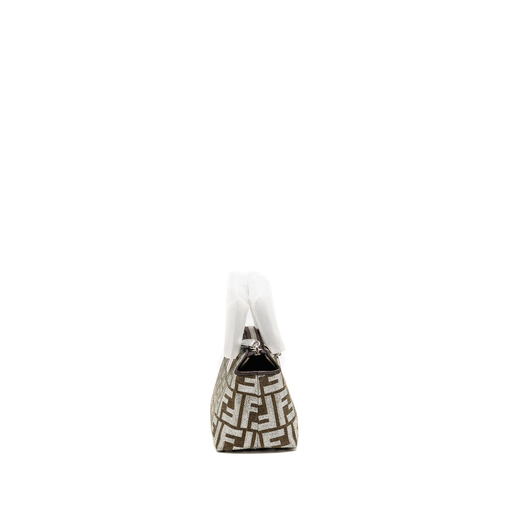 FENDI MINI BY THE WAY WITH HANDLE JACQUARD FF CANVAS/CALFSKIN SILVER/BROWN SHW