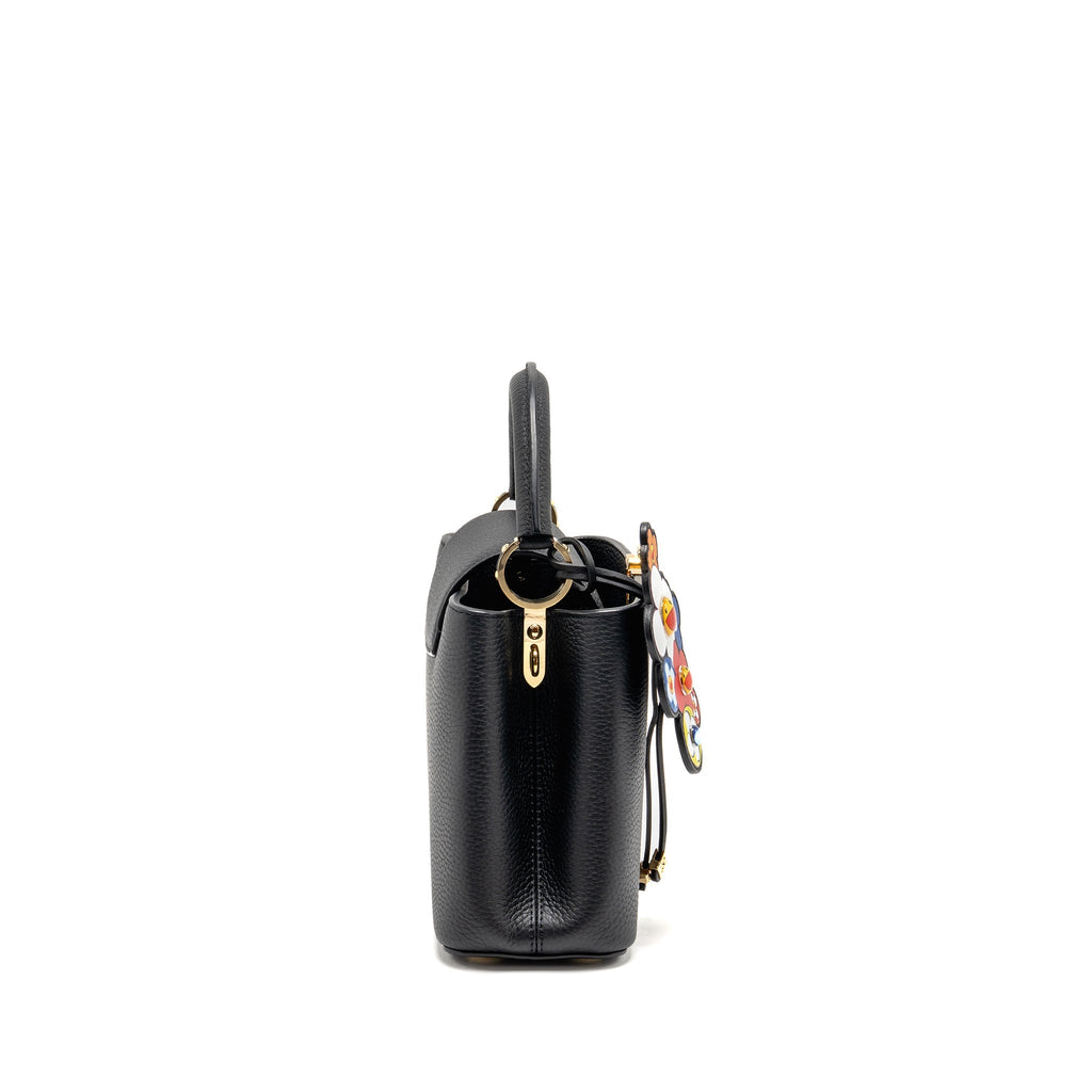 LOUIS VUITTON MURAKAMI LIMITED EDITION CAPUCINES BB TAURILLON LEATHER BLACK GHW