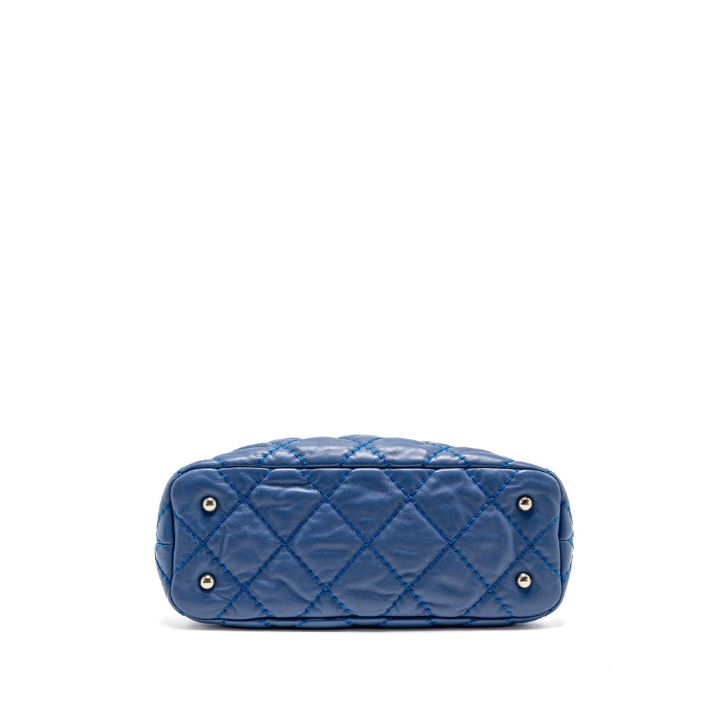 CHANEL HOBO SHOULDER BAG CALFSKIN BLUE SHW