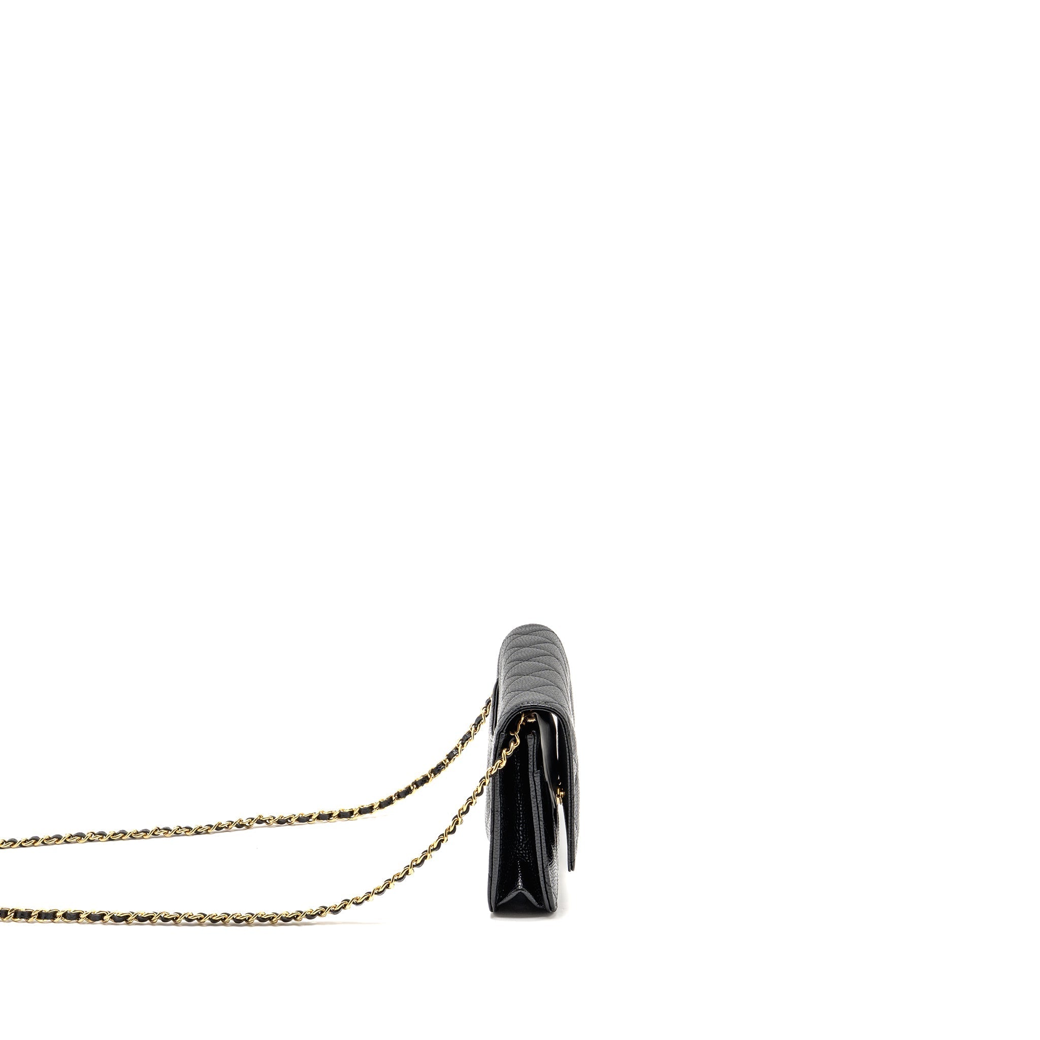 CHANEL CLASSIC WALLET ON CHAIN CAVIAR BLACK GHW(MICROCHIP)