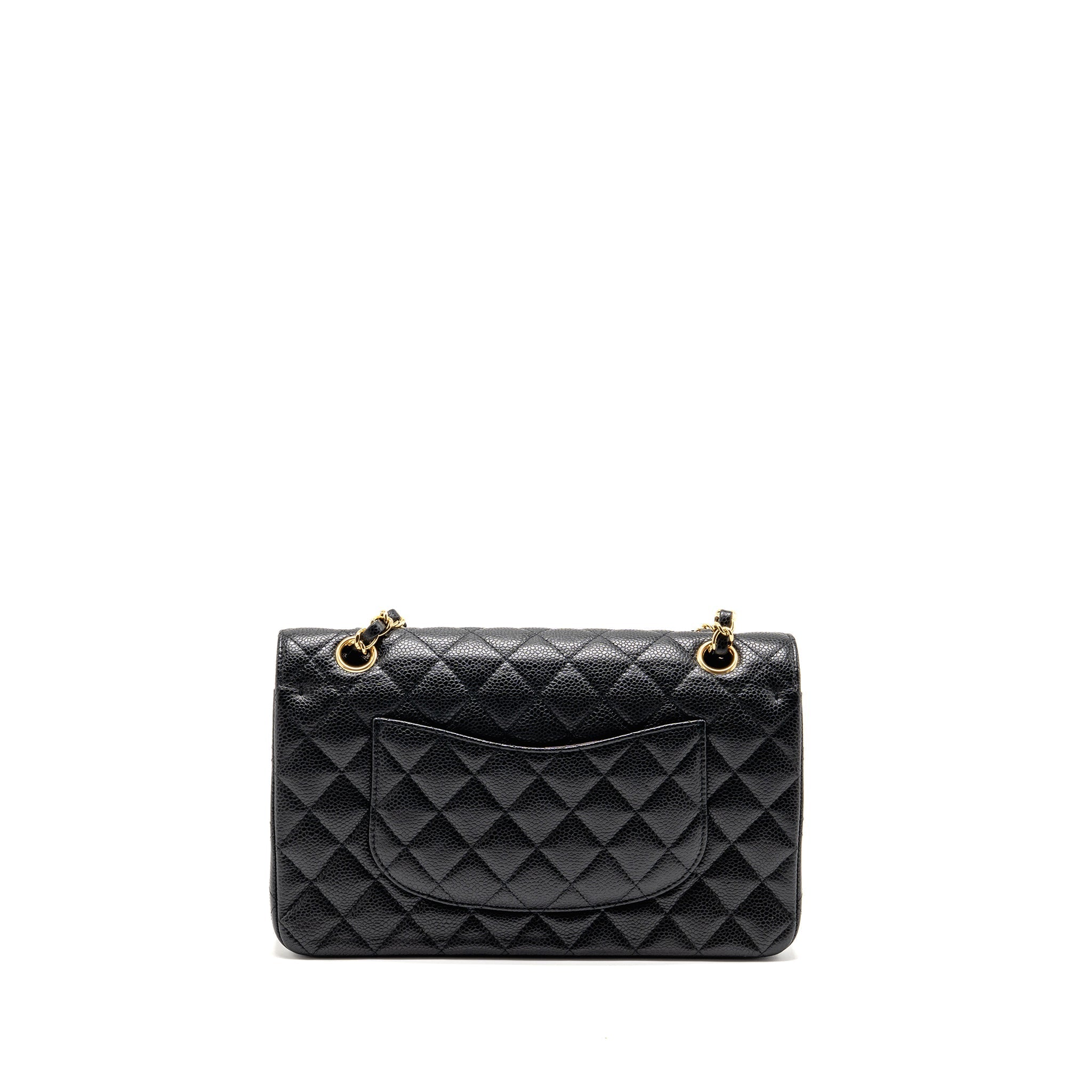 CHANEL MEDIUM CLASSIC DOUBLE FLAP BAG CAVIAR BLACK GHW