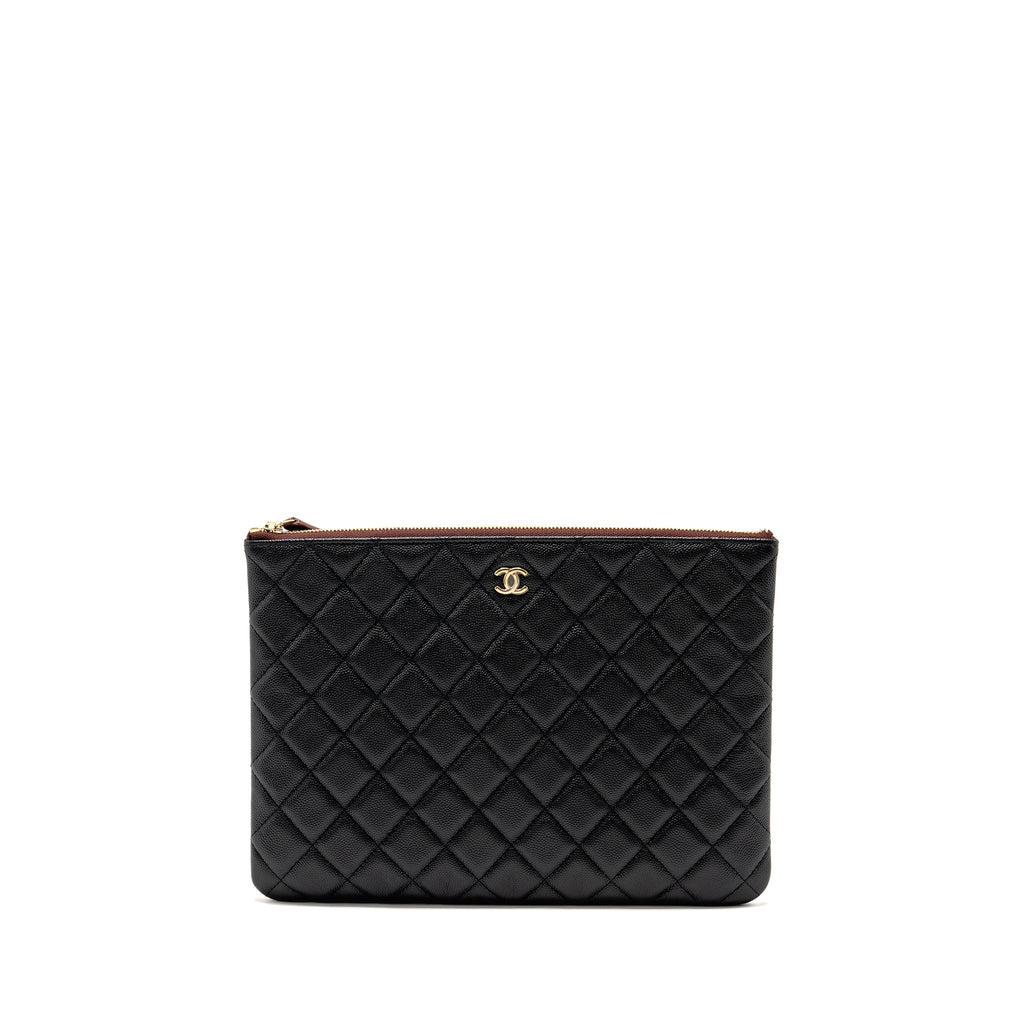CHANEL O CASE CLUTCH CAVIAR BLACK GHW