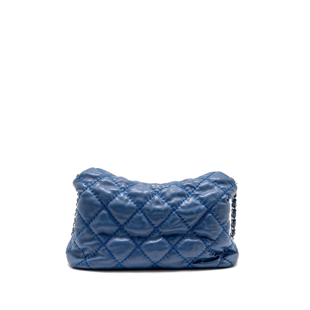CHANEL HOBO SHOULDER BAG CALFSKIN BLUE SHW
