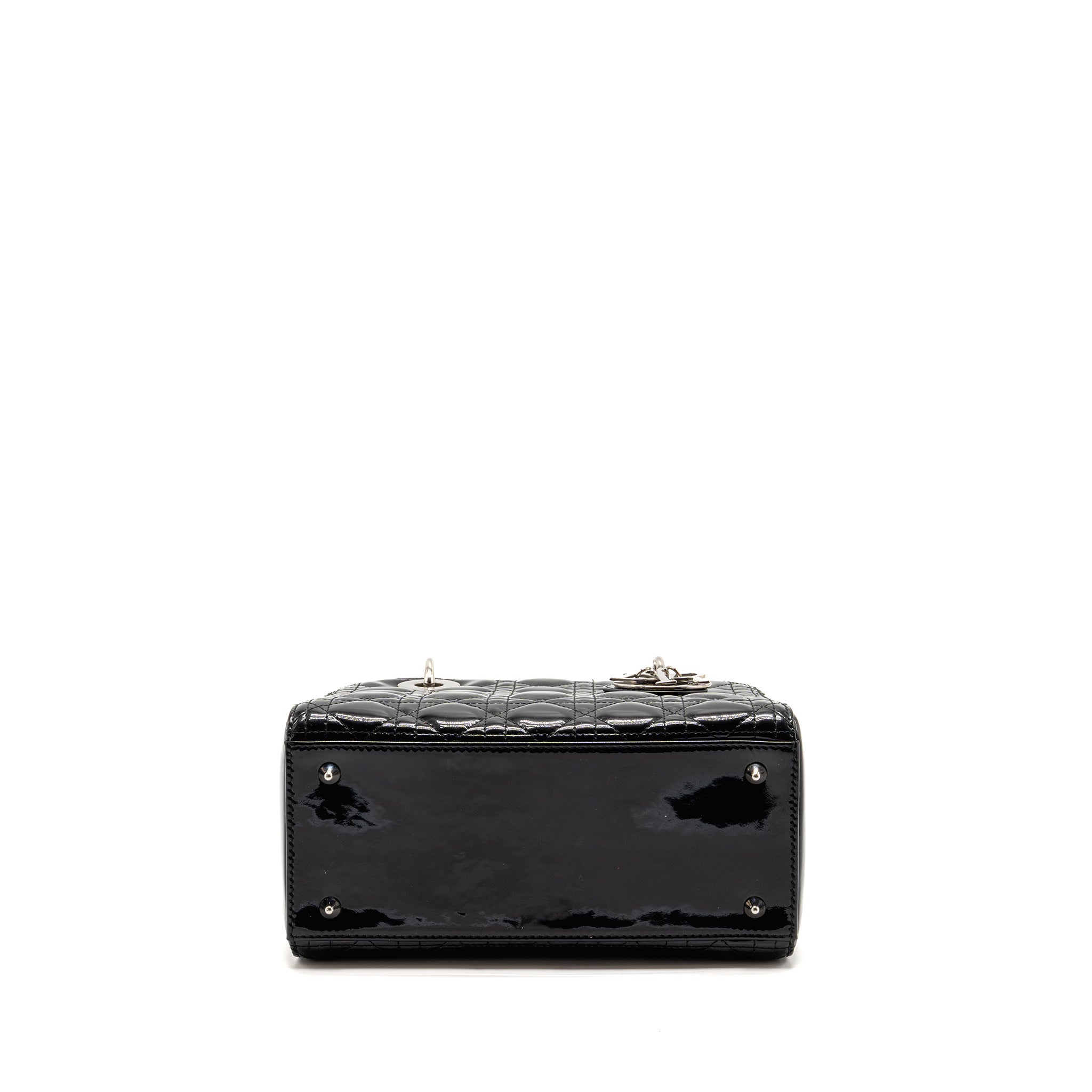 DIOR MEDIUM LADY DIOR PATENT BLACK SHW