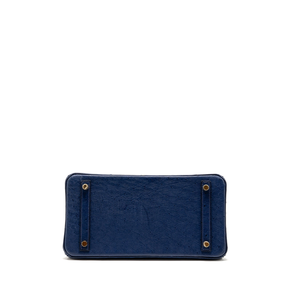 HERMES BIRKIN 30 OSTRICH BLUE IRIS GHW