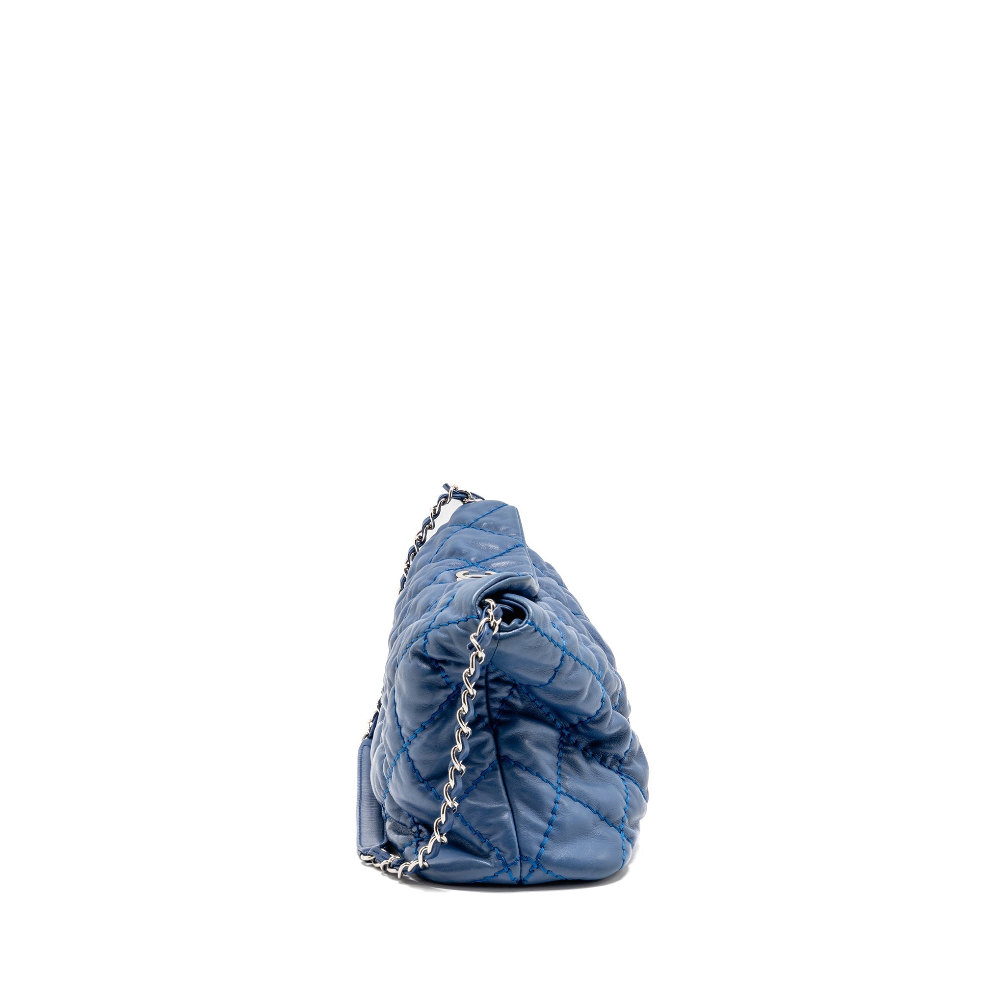 CHANEL HOBO SHOULDER BAG CALFSKIN BLUE SHW