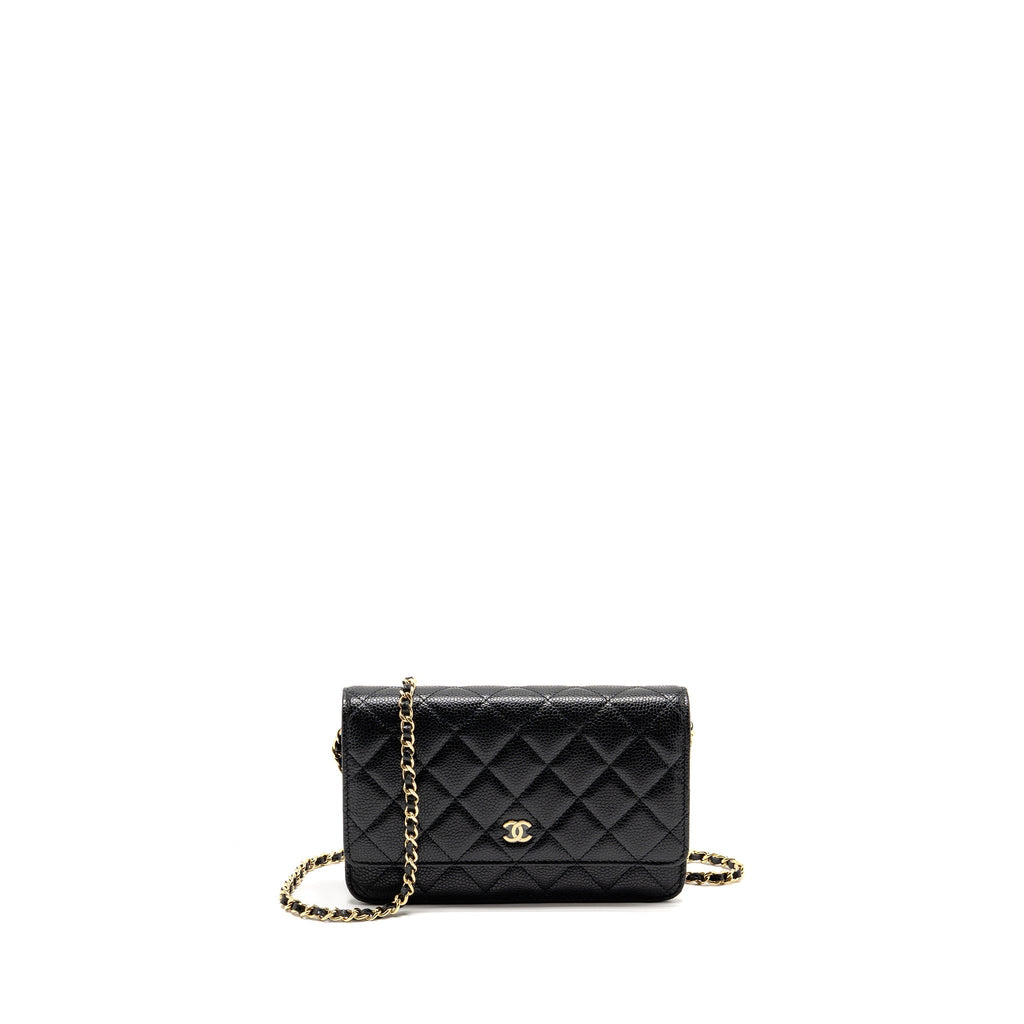 CHANEL CLASSIC WALLET ON CHAIN CAVIAR BLACK GHW(MICROCHIP)