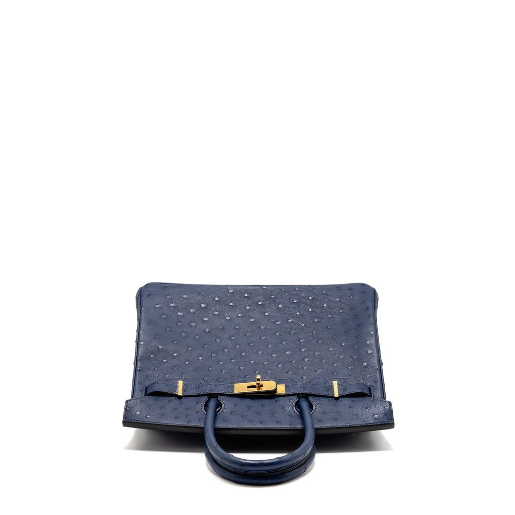 HERMES BIRKIN 30 OSTRICH BLUE IRIS GHW