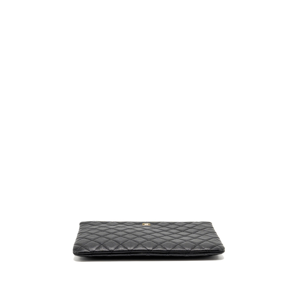 CHANEL O CASE CLUTCH CAVIAR BLACK GHW