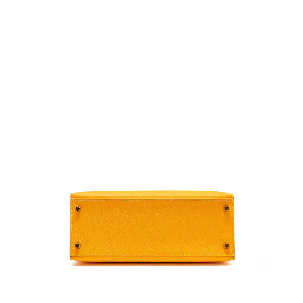 HERMES KELLY 28 SPECIAL ORDER EPSOM JAUNE D’OR/CRAIE BRUSHED GHW