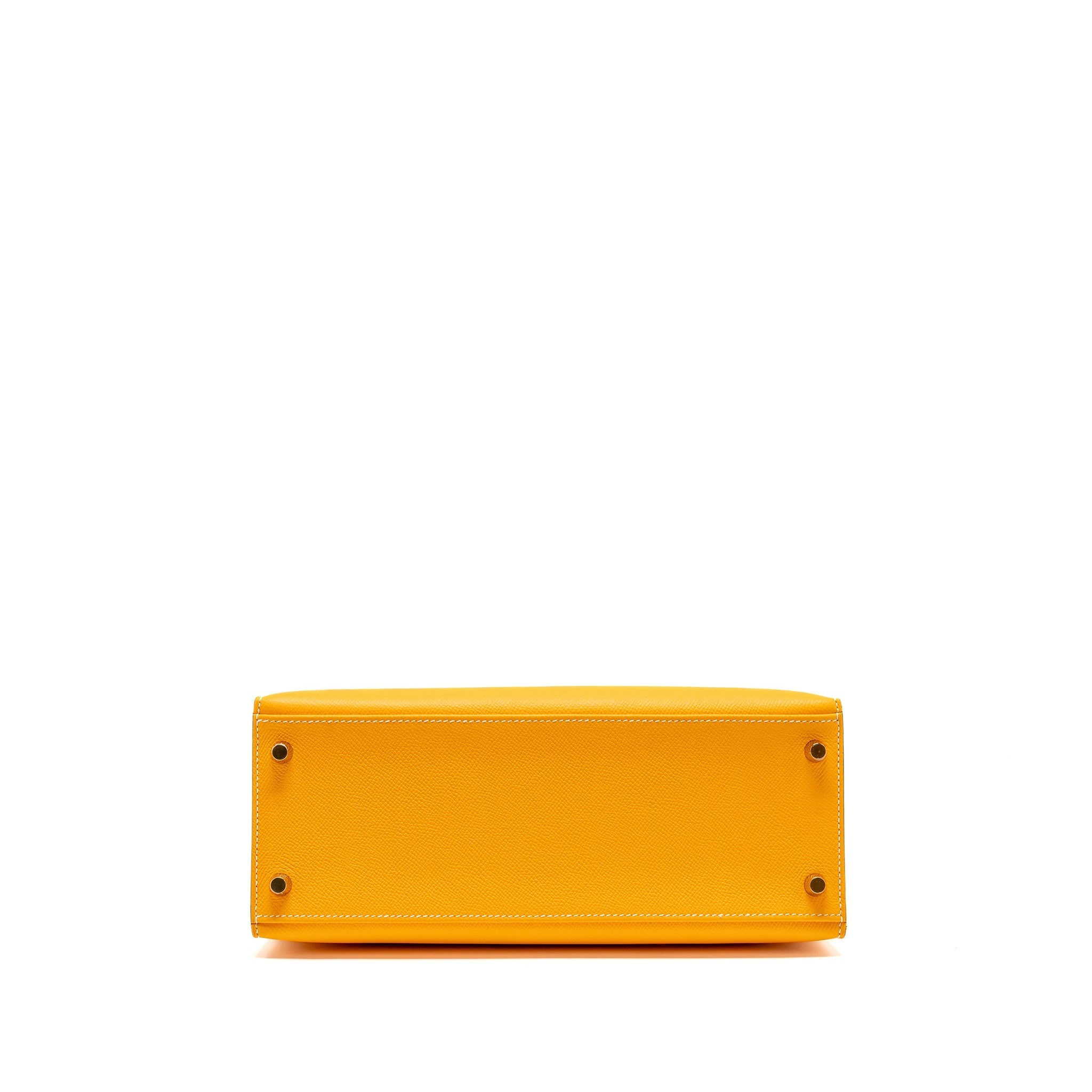 HERMES KELLY 28 SPECIAL ORDER EPSOM JAUNE D’OR/CRAIE BRUSHED GHW