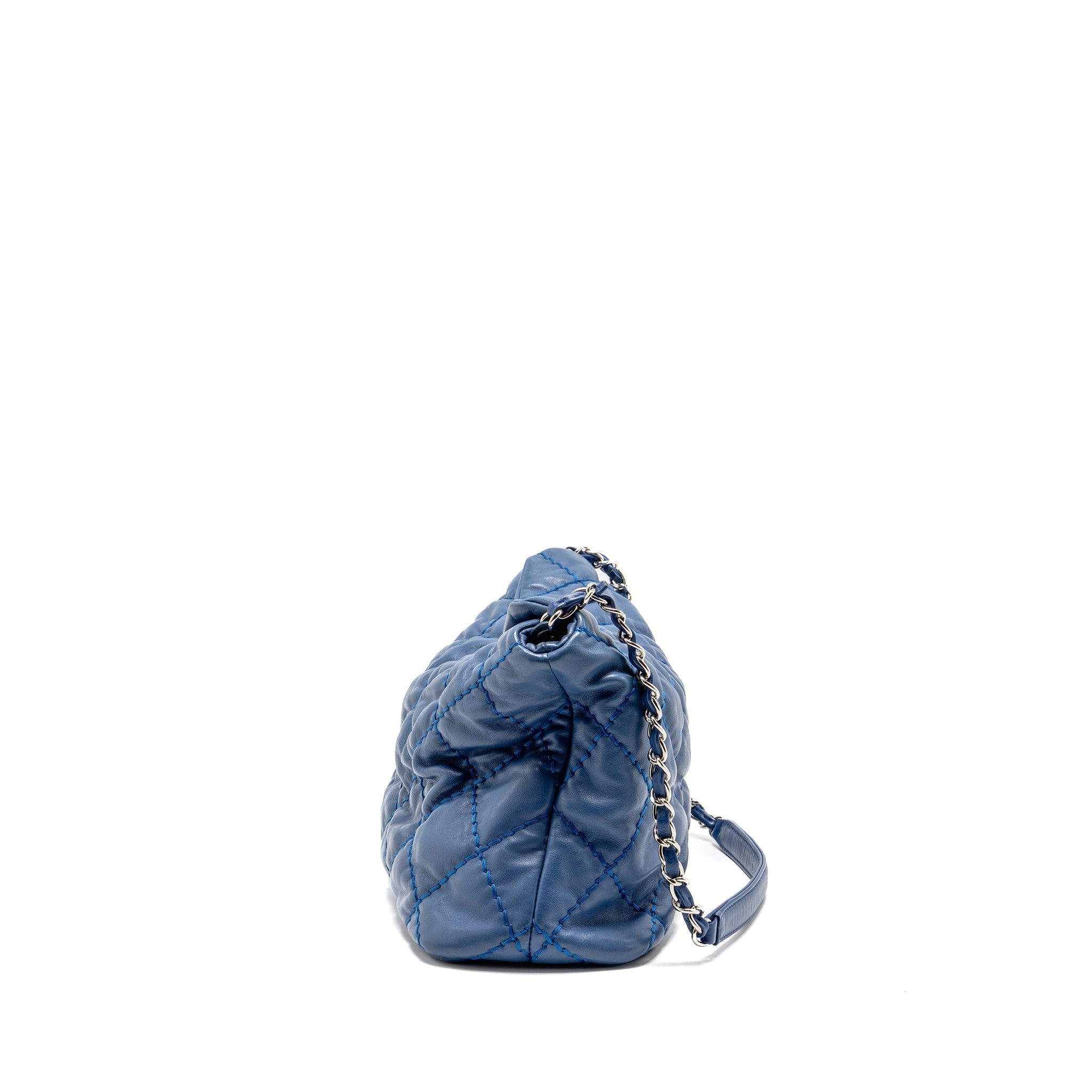 CHANEL HOBO SHOULDER BAG CALFSKIN BLUE SHW
