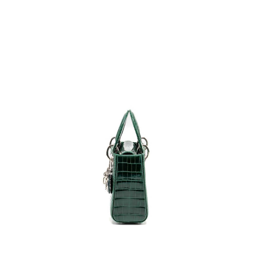 DIOR MINI LADY DIOR CROCODILE GREEN SHW