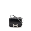 HERMES CONSTANCE 24 OSTRICH BLACK SHW
