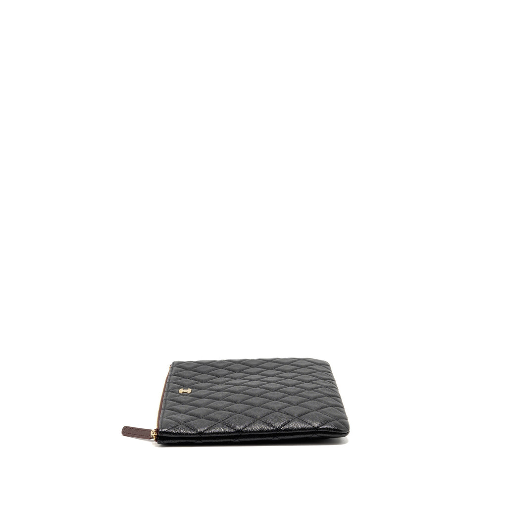 CHANEL O CASE CLUTCH CAVIAR BLACK GHW