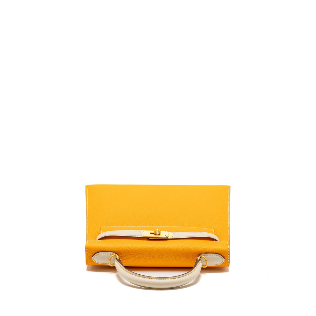 HERMES KELLY 28 SPECIAL ORDER EPSOM JAUNE D’OR/CRAIE BRUSHED GHW