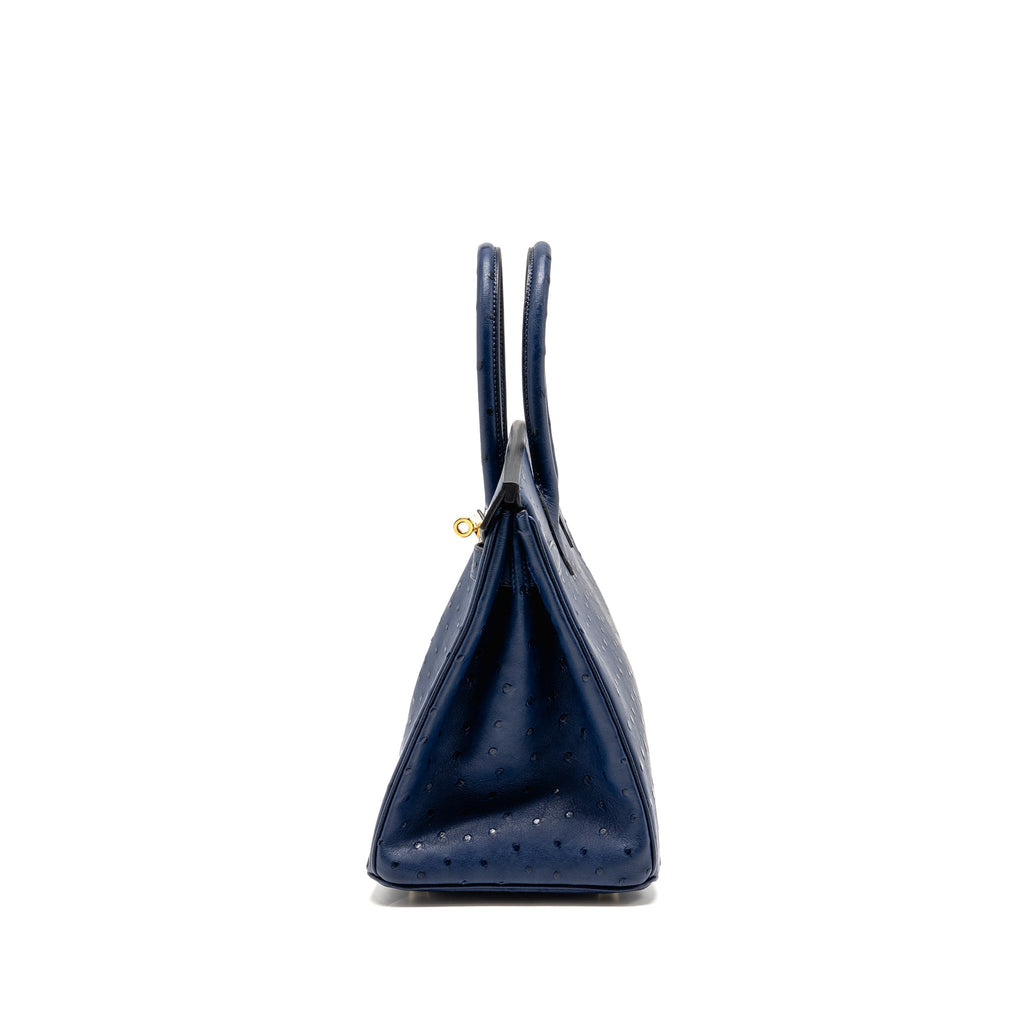 HERMES BIRKIN 30 OSTRICH BLUE IRIS GHW