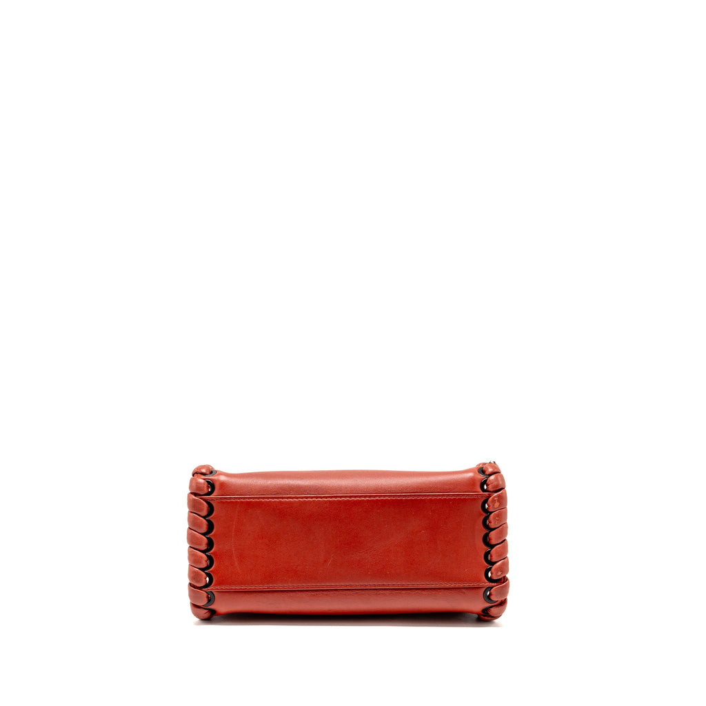 FENDI MINI PEEKABOO WHIPSTITCH LAMBSKIN BLOODY MARY SHW