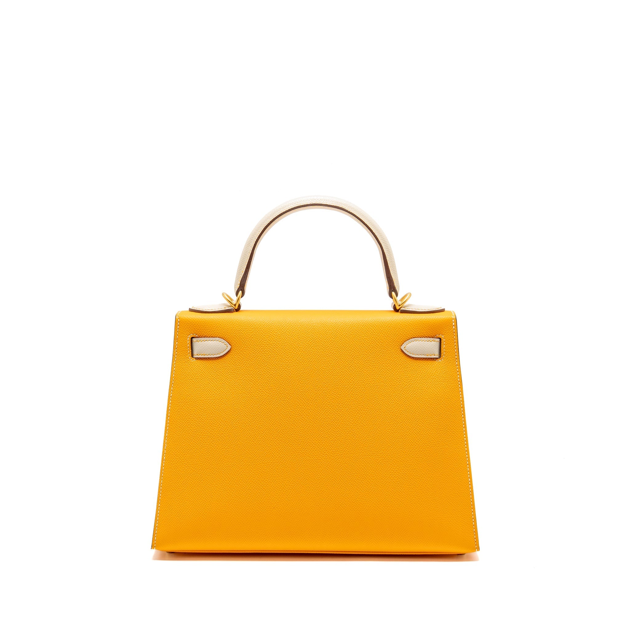 HERMES KELLY 28 SPECIAL ORDER EPSOM JAUNE D’OR/CRAIE BRUSHED GHW