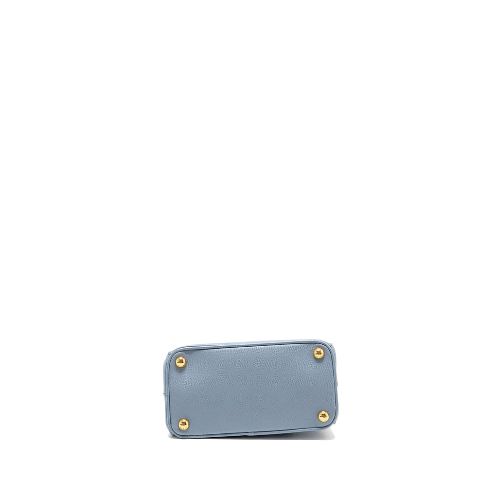 PARADA GALLERIA SAFFIANO MINI TOTE BAG LEATHER LIGHT BLUE GHW