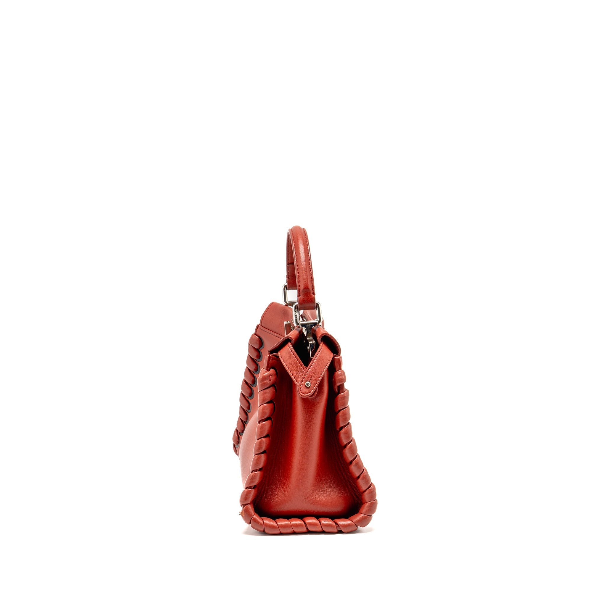 FENDI MINI PEEKABOO WHIPSTITCH LAMBSKIN BLOODY MARY SHW
