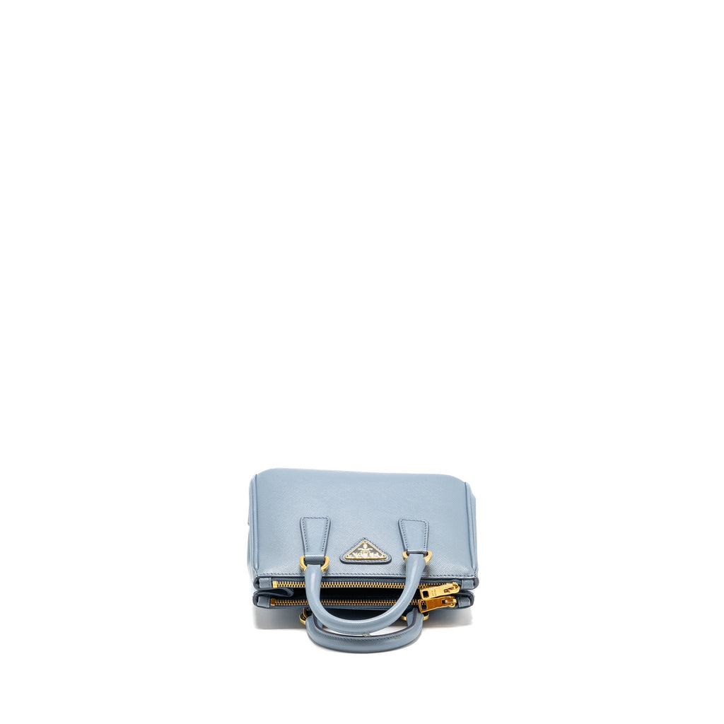 PARADA GALLERIA SAFFIANO MINI TOTE BAG LEATHER LIGHT BLUE GHW