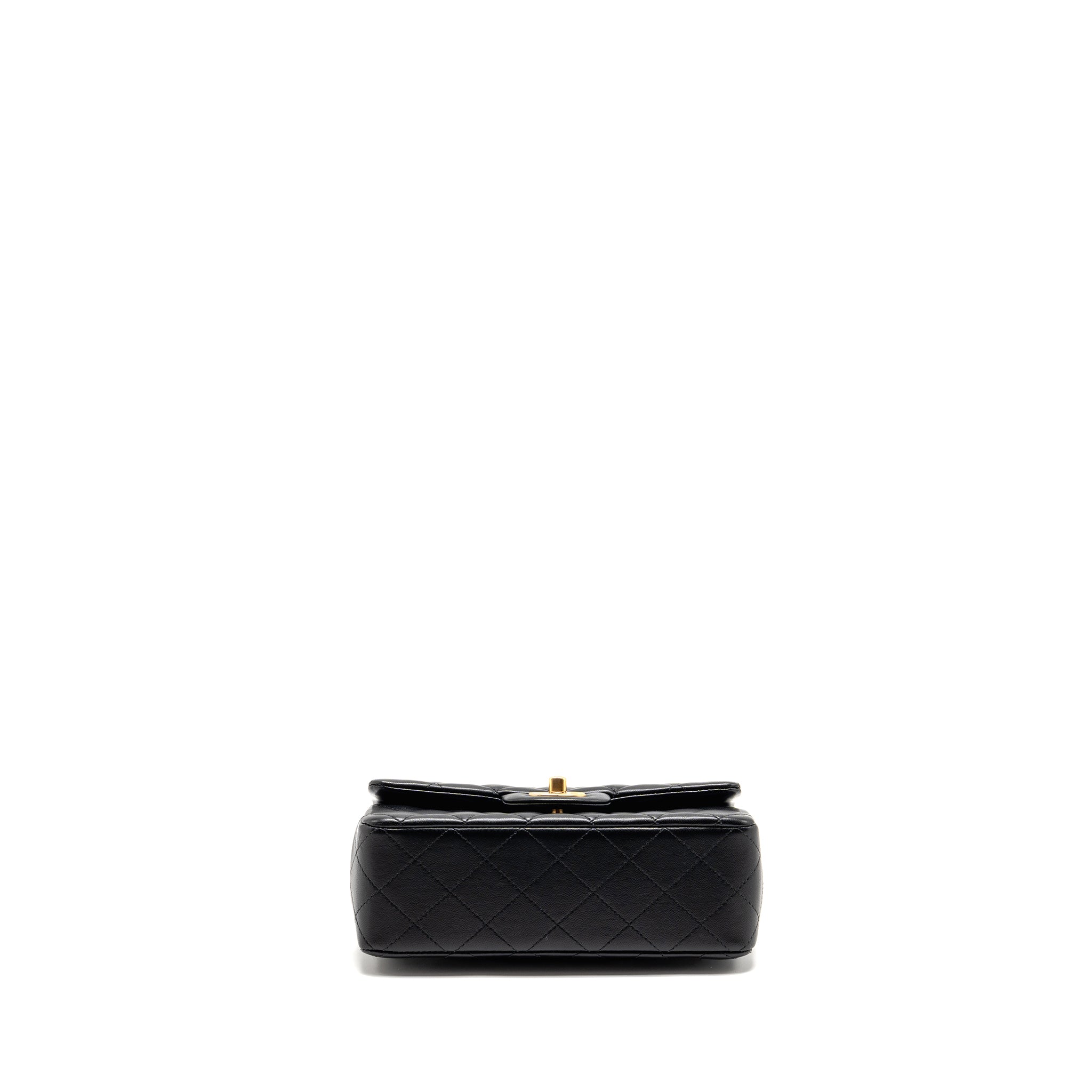 CHANEL TOP HANDLE MINI RECTANGULAR LAMBSKIN BLACK GHW (MICROCHIP)