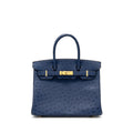HERMES BIRKIN 30 OSTRICH BLUE IRIS GHW