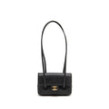 CHANEL 26P PREPPY COCO CLUTCH WITH LEATHER STRAP GRAINED SHINY CALFSKIN BLACK GHW (MICROCHIP)