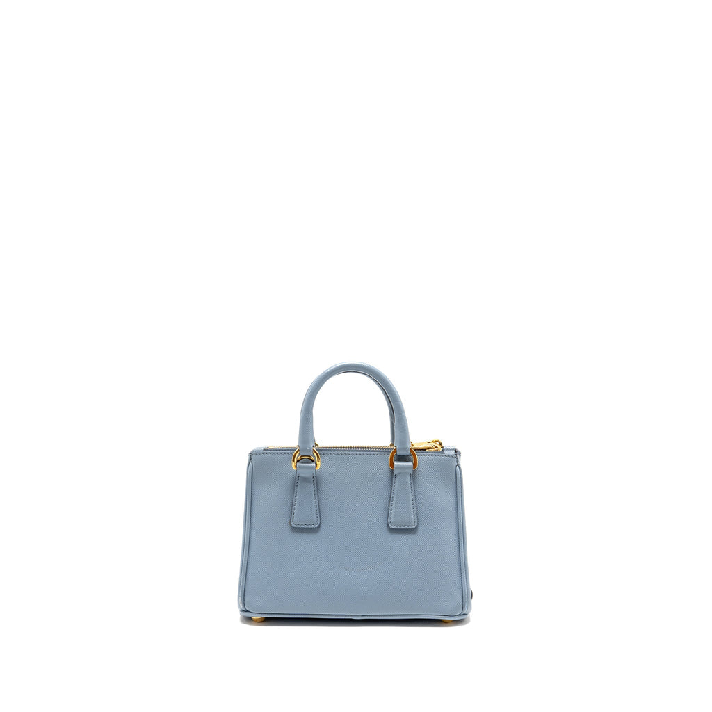 PARADA GALLERIA SAFFIANO MINI TOTE BAG LEATHER LIGHT BLUE GHW