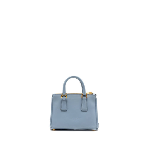 PARADA GALLERIA SAFFIANO MINI TOTE BAG LEATHER LIGHT BLUE GHW