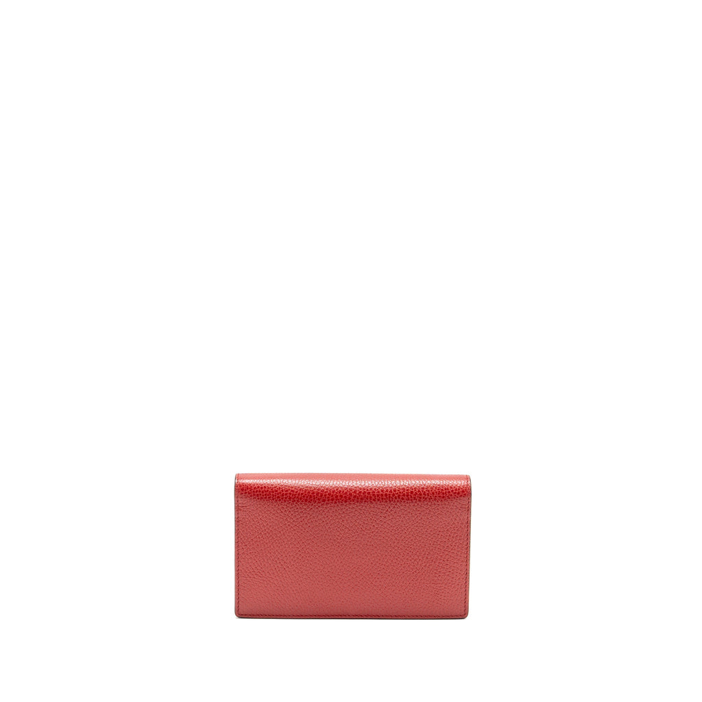 GUCCI INTERLOCKING CHAIN WALLET CALFSKIN RED GHW
