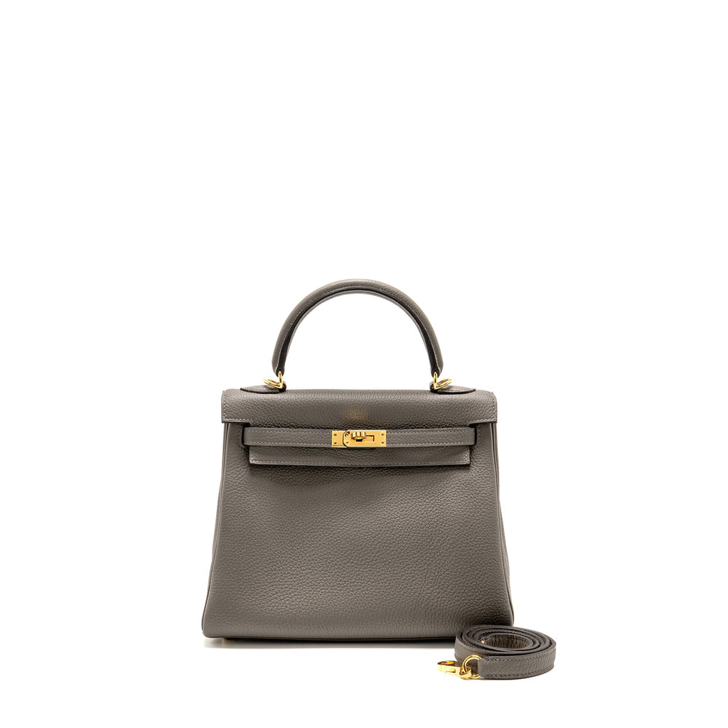 HERMES KELLY 25 TOGO GRIS MEYER GHW