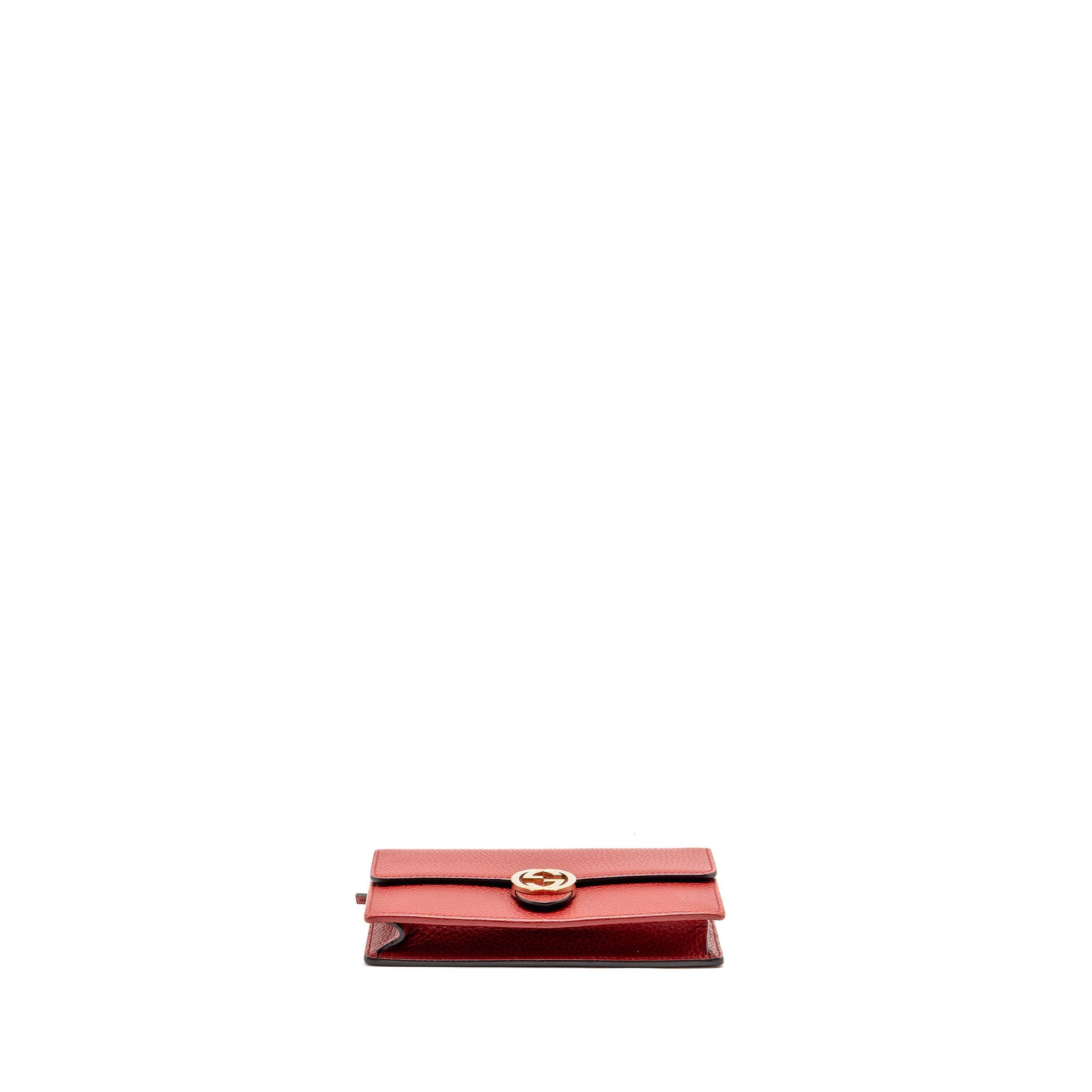 GUCCI INTERLOCKING CHAIN WALLET CALFSKIN RED GHW