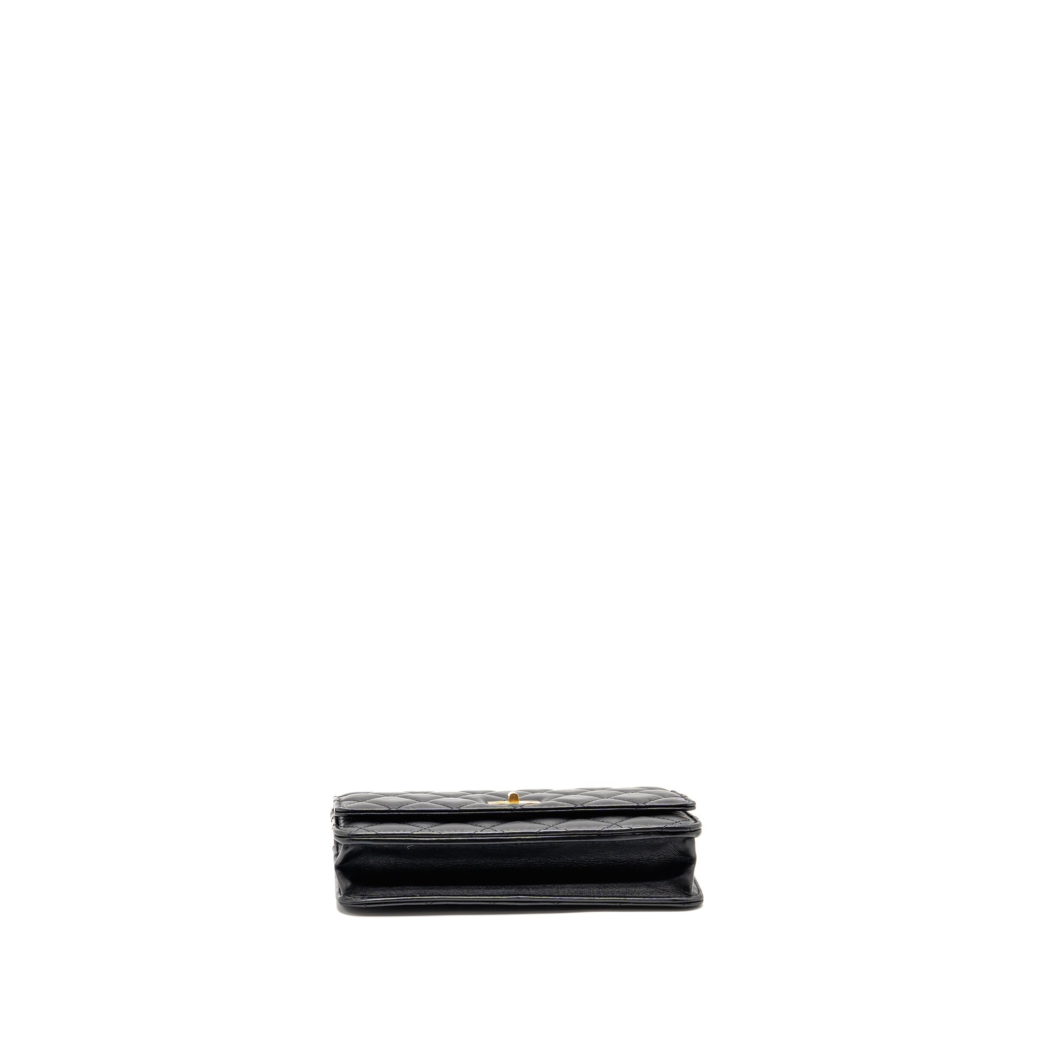 CHANEL 2.55 REISSUE WALLET ON CHAIN AGED CALFSKIN BLACK GHW (MICROCHIP)