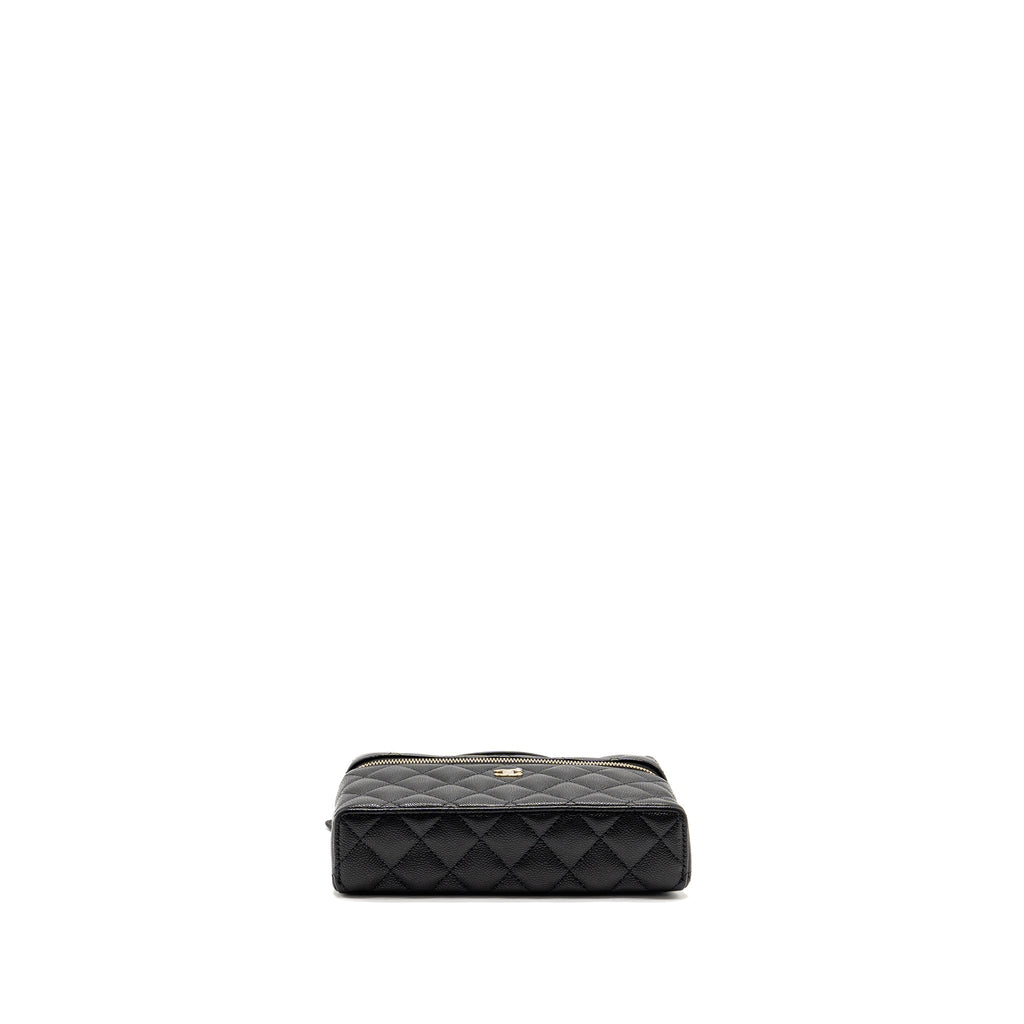 CHANEL 25P CC TOP HANDLE VANITY BAG CAVIAR BLACK LGHW (MICROCHIP)