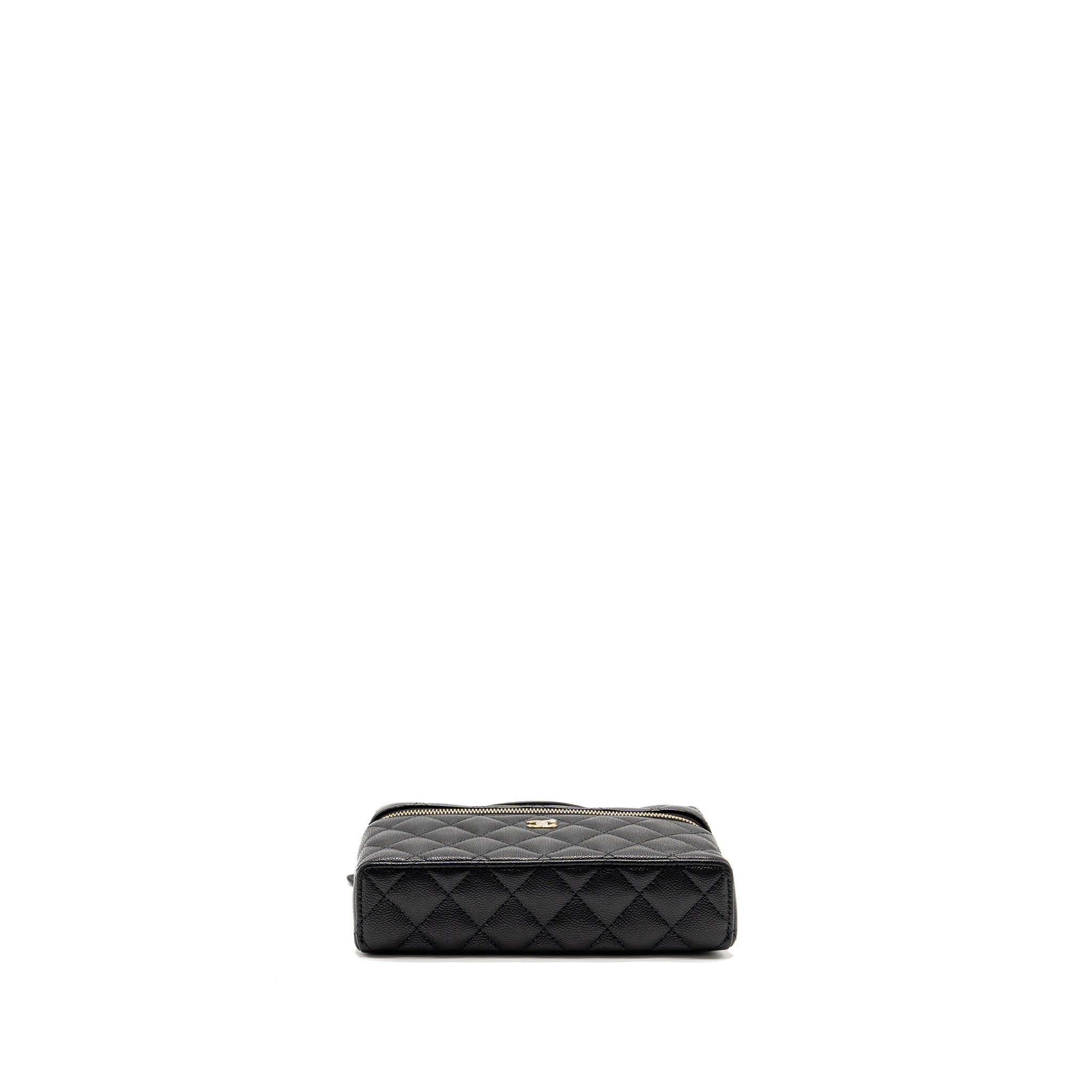 CHANEL 25P CC TOP HANDLE VANITY BAG CAVIAR BLACK LGHW (MICROCHIP)