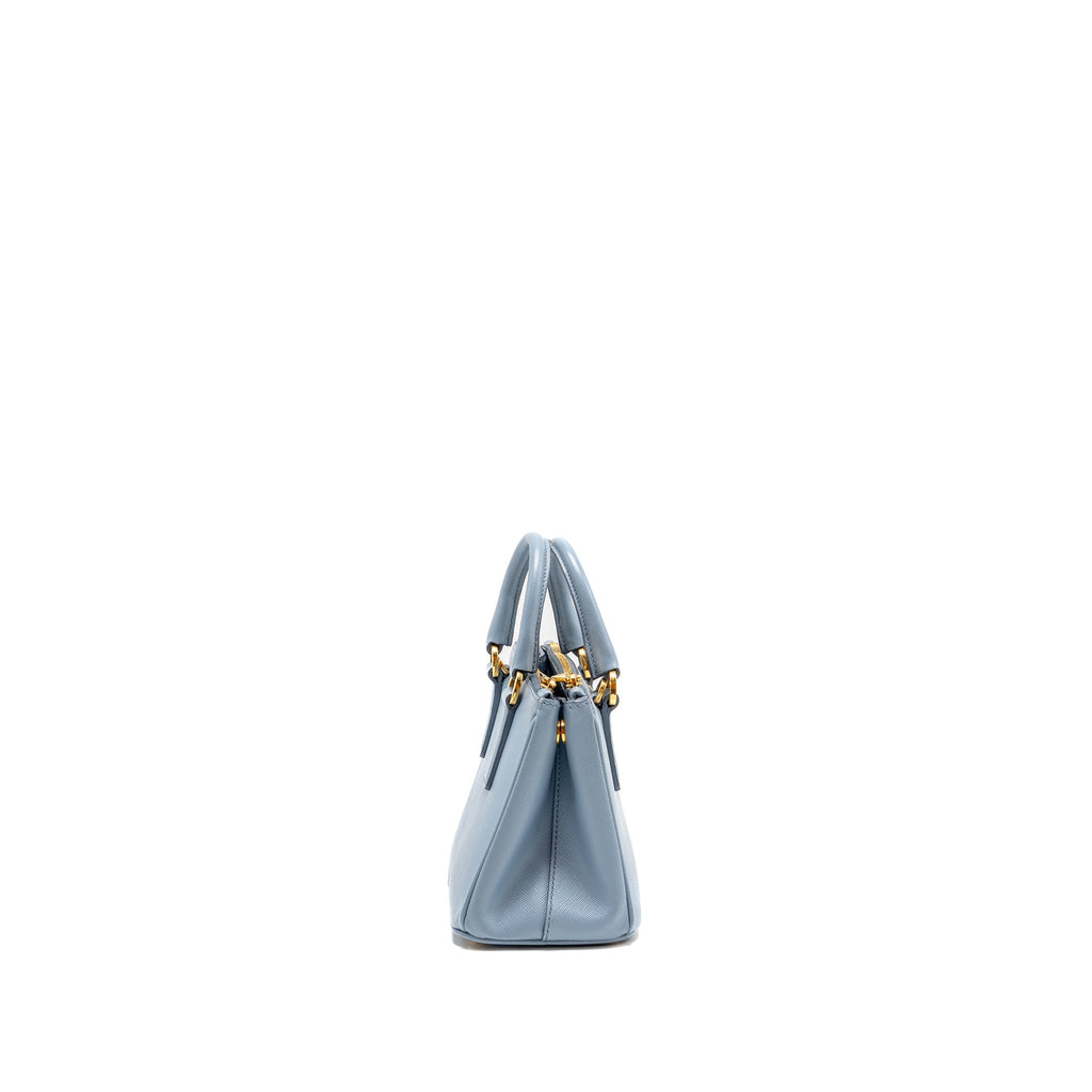 PARADA GALLERIA SAFFIANO MINI TOTE BAG LEATHER LIGHT BLUE GHW