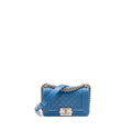 CHANEL SMALL BOY BAG CALFSKIN BLUE SHW