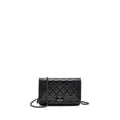 CHANEL BOY WALLET ON CHAIN CALFSKIN BLACK WITH BLACK HARDWARE