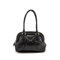 PRADA TOP HANDLE DANGLE BAG LEATHER BLACK SHW