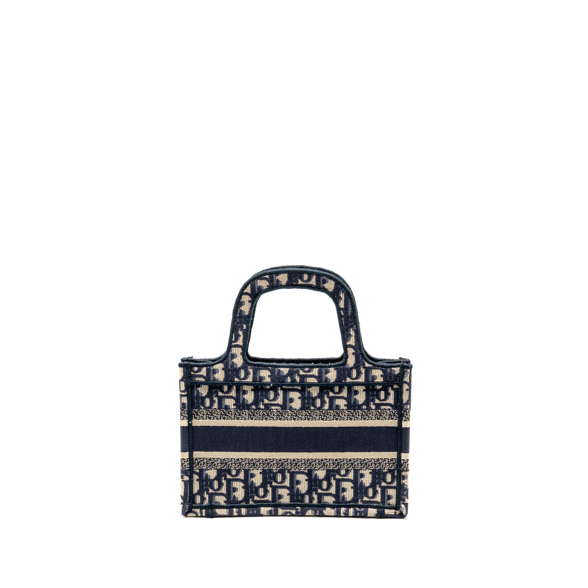 DIOR MINI BOOK TOTE OBLIQUE EMBROIDERY BLUE