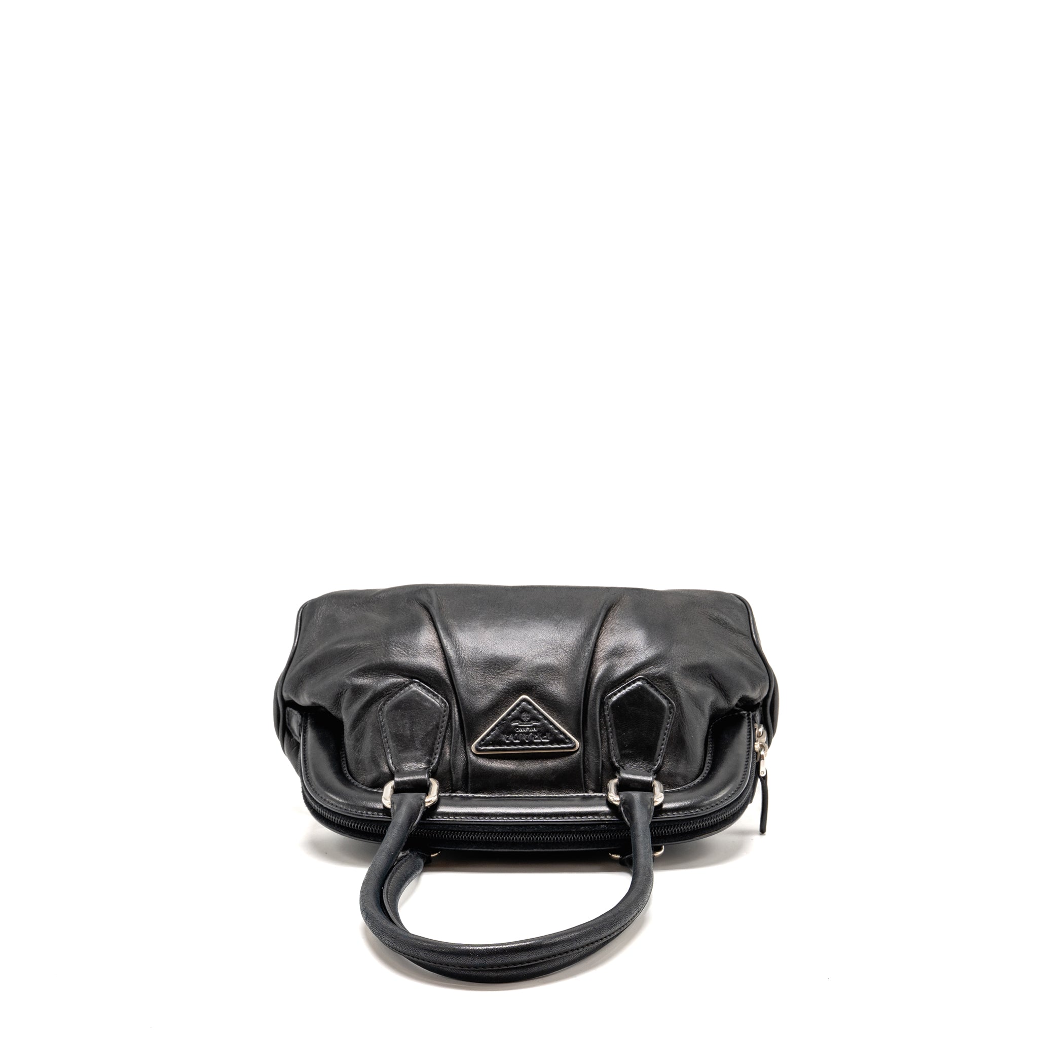 PRADA TOP HANDLE DANGLE BAG LEATHER BLACK SHW