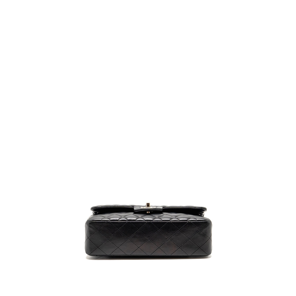 CHANEL SMALL CLASSIC DOUBLE FLAP BAG LAMBSKIN BLACK SHW
