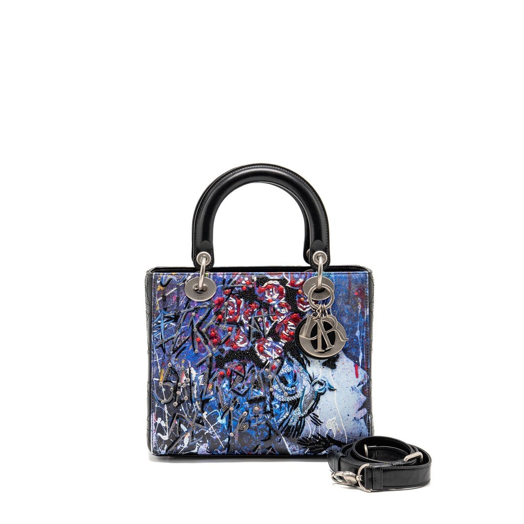 DIOR MEDIUM LADY DIOR ART BAG BETTY MARIANI LIMITED EDITION LEATHER MULTICOLOUR SHW