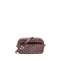GOYARD CAP-VERT PM BAG GOYARDINE CANVAS/CERVON CALFSKIN BURGUNDY SHW