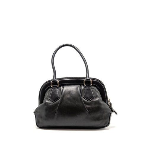 PRADA TOP HANDLE DANGLE BAG LEATHER BLACK SHW