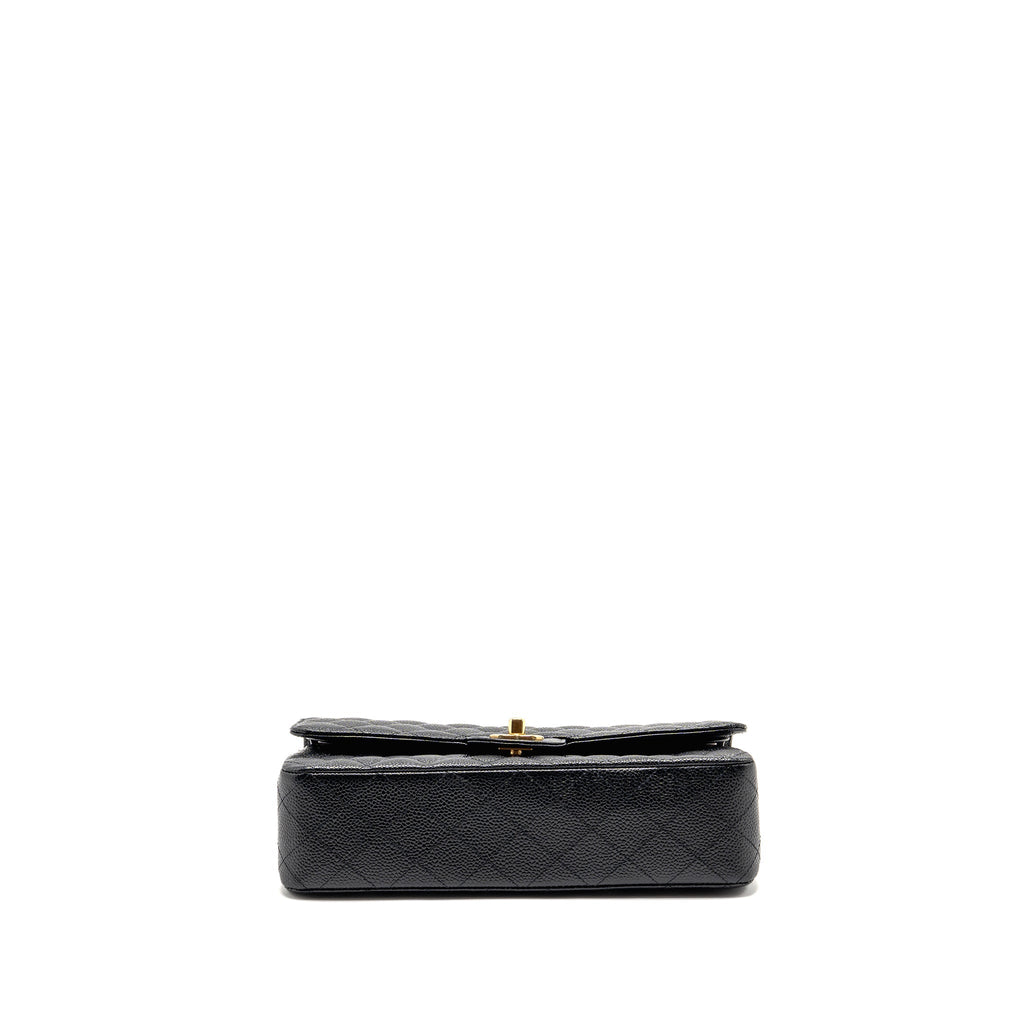 CHANEL MEDIUM CLASSIC DOUBLE FLAP BAG CAVIAR BLACK GHW